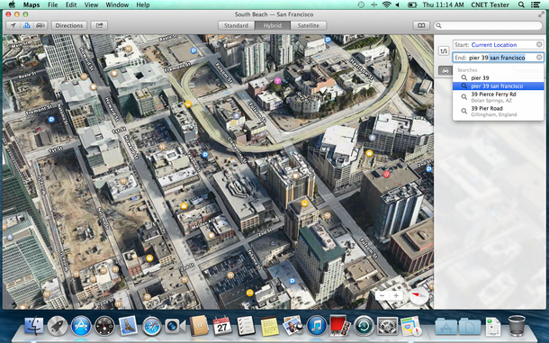 Além de ser capaz de sincronizar as direções com o seu iPhone, você pode conferir vistas Flyover 3D da Apple Maps ".