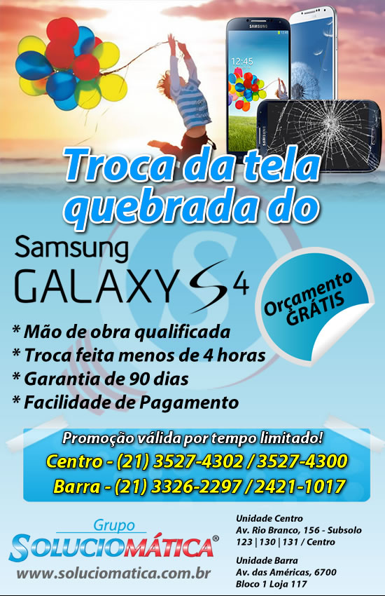 galaxy s4 tela quebrada