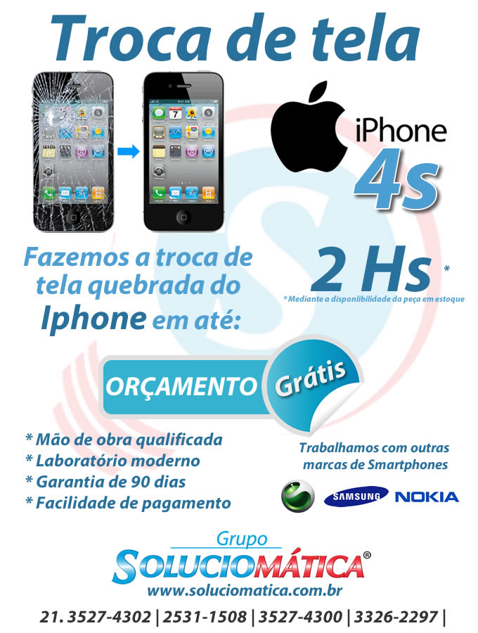 troca tela iphone 4s rio