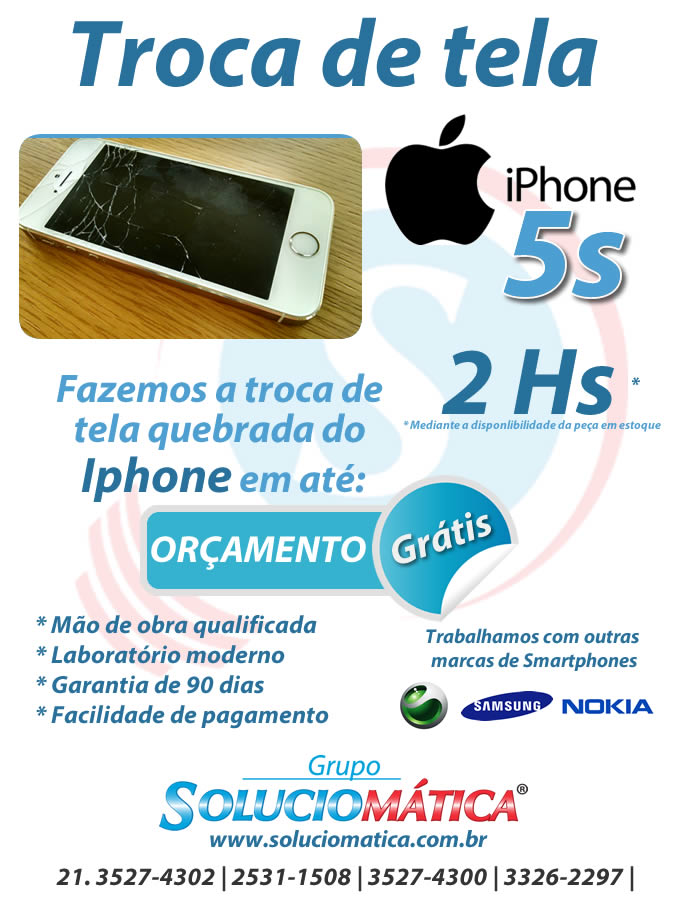 troca tela iphone 5s rio